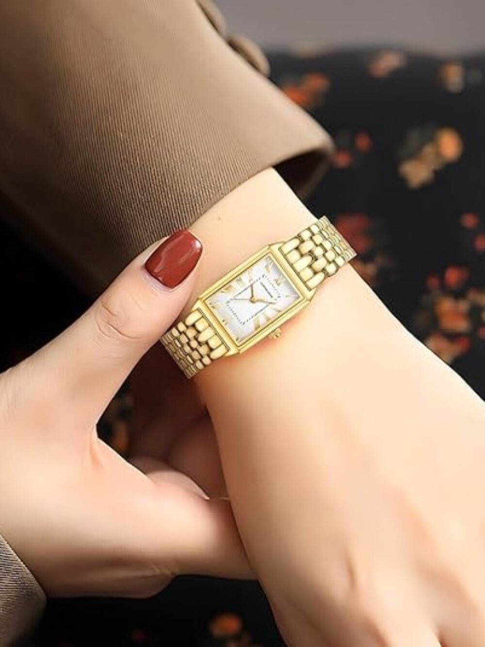 ✨ Vintage Gold Rectangular Watch | White Roman Dial | Quiet Luxury ✨